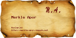 Merkle Apor névjegykártya
